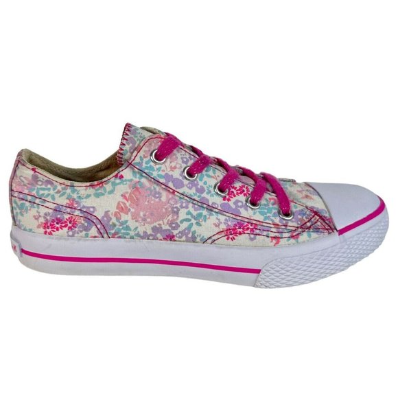 Airwalk Other - Airwalk Floral Canvas Shoes Girls Size 2 White Pink Sneakers